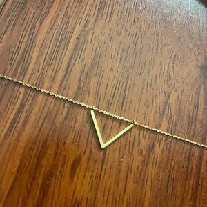 Triangle pendant gold colored adjustable neckles